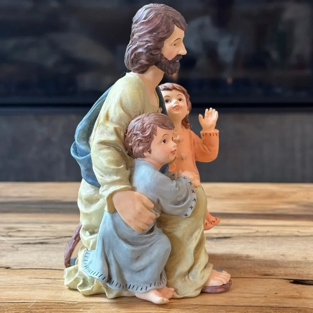 Vintage 1999 House of Lloyd Jesus and the Children Resin Figurine 230062 NIB